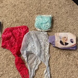 Lace Durag Headwraps - hot pink, Light Blue, aqua, Lavender